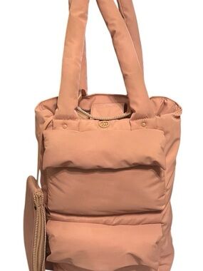 Joan & David Pink Puffer Travel Tote with Pouch